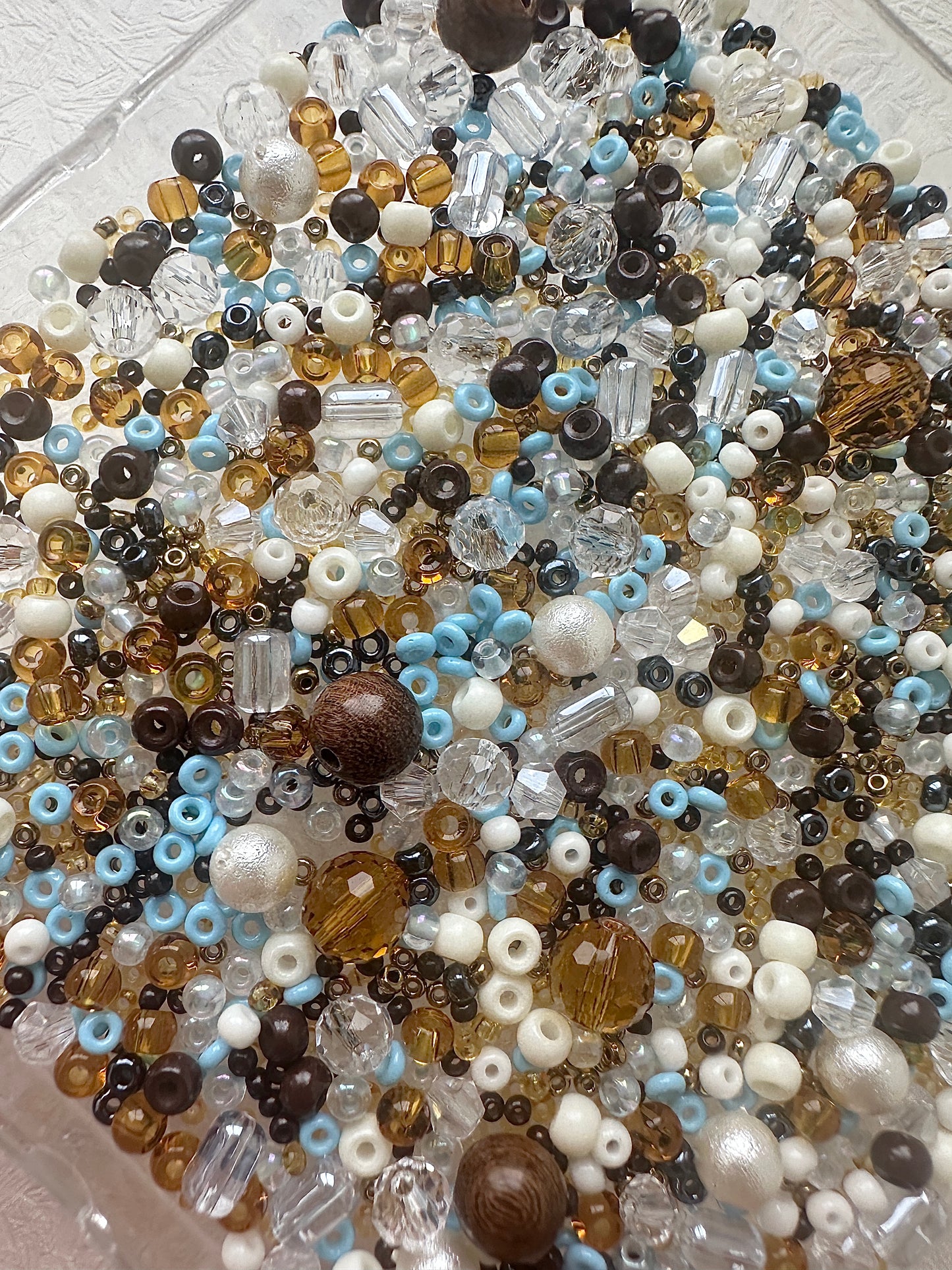 Beads Mixes 50g - Brown and light blue