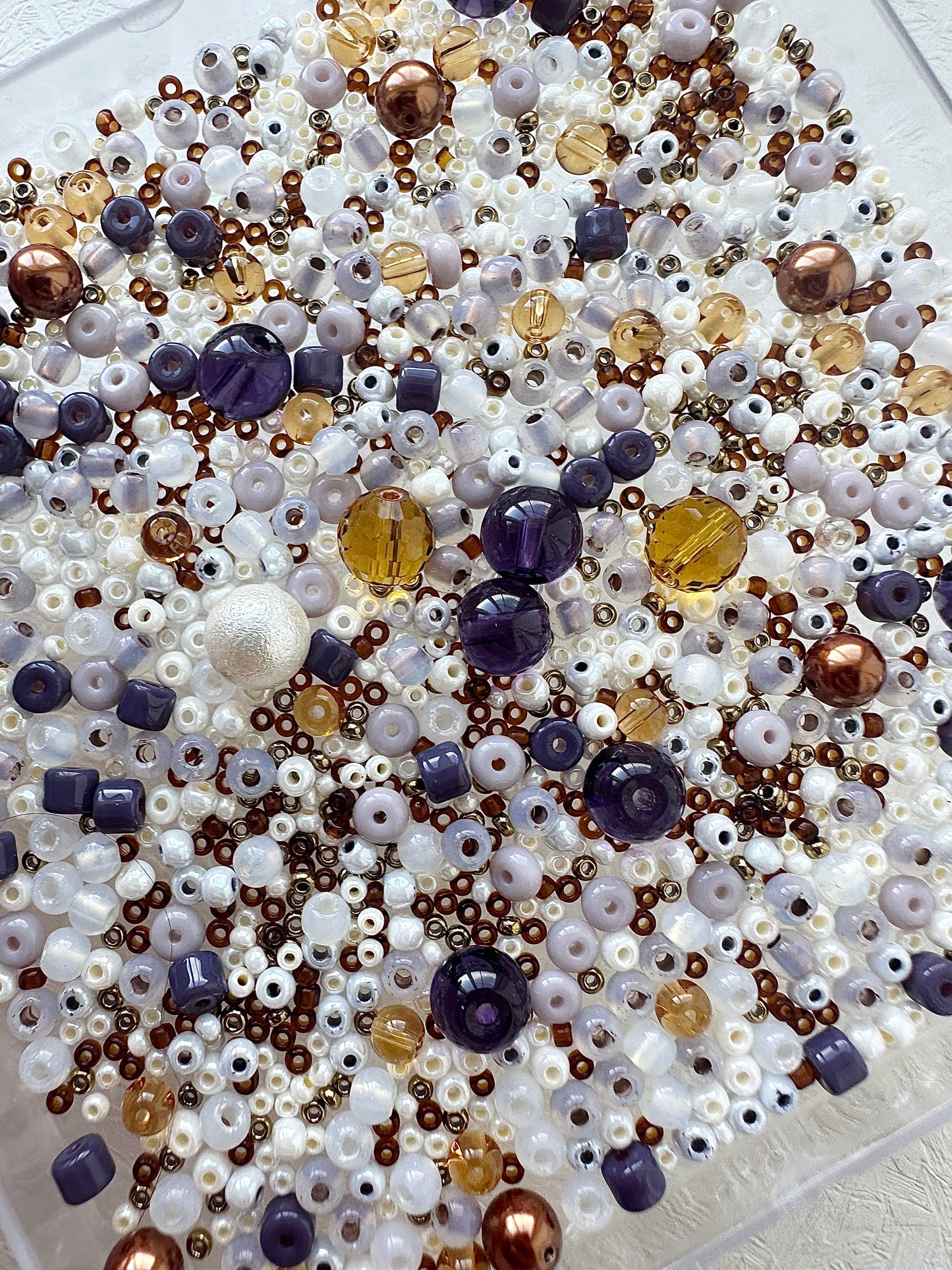 Beads Mixes 50g - Dusty purple and Amber