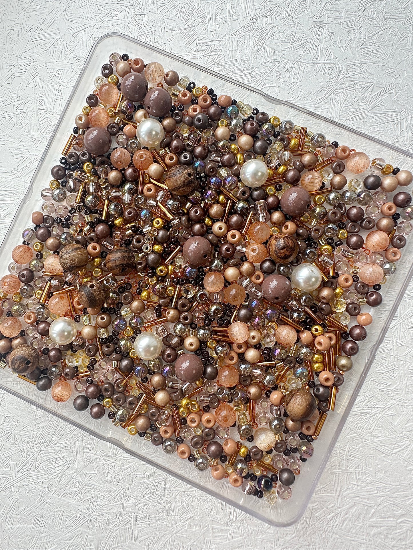 Mixed bead soup 50g/brown and amber