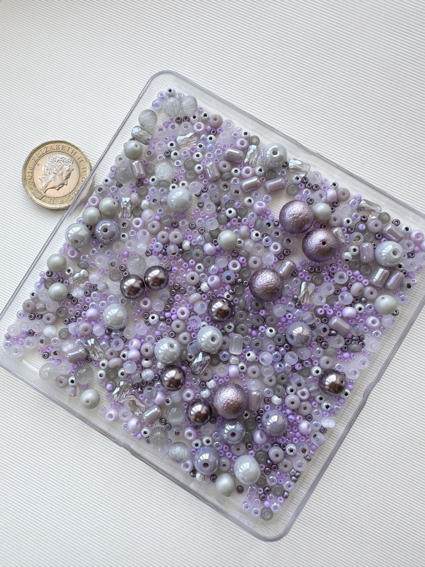 Beads mix 50g/Lilac and grey