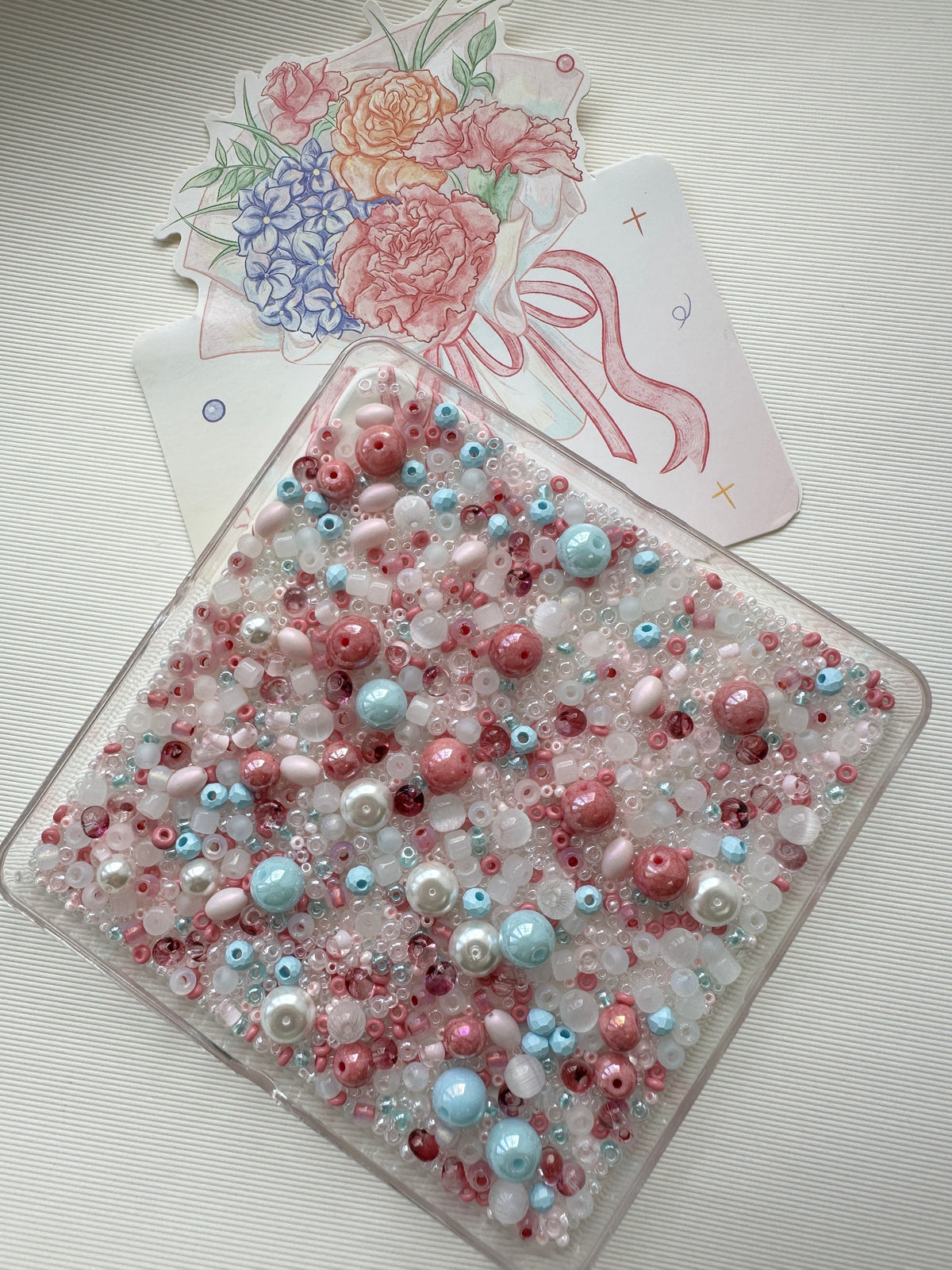 Mixed Beads Soup 50g / Pink and Light Blue