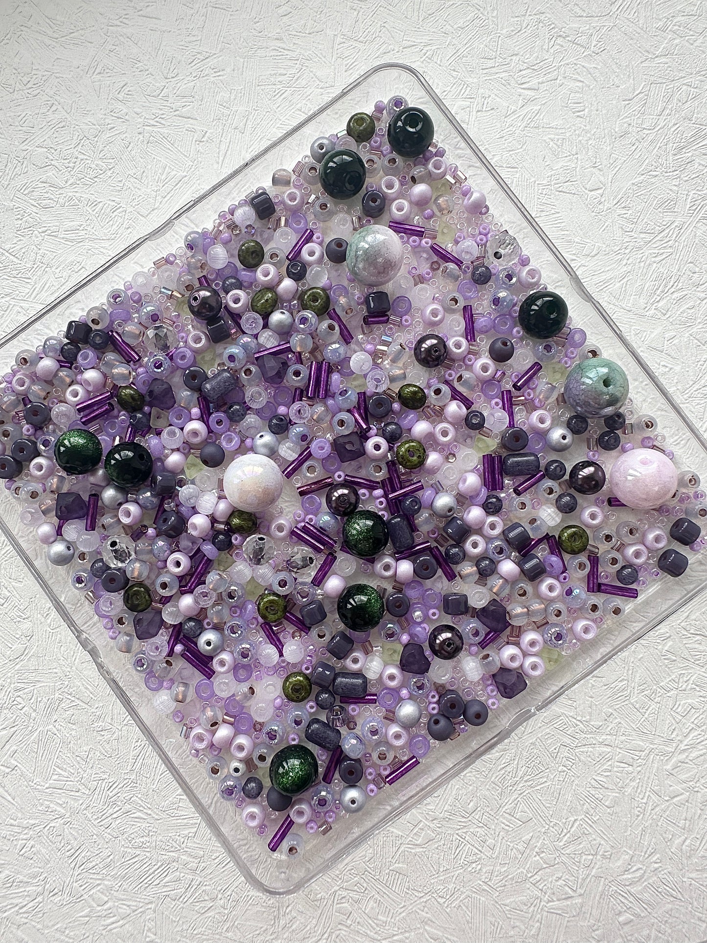 Mixed bead soup 50g/purple and dark green