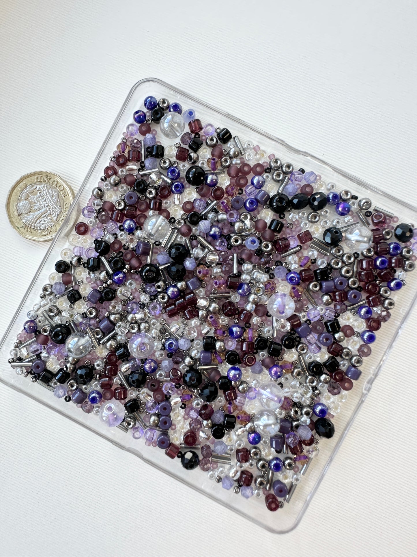 Mixed Bead Soup 50g/beads mix/Purple and Lilac