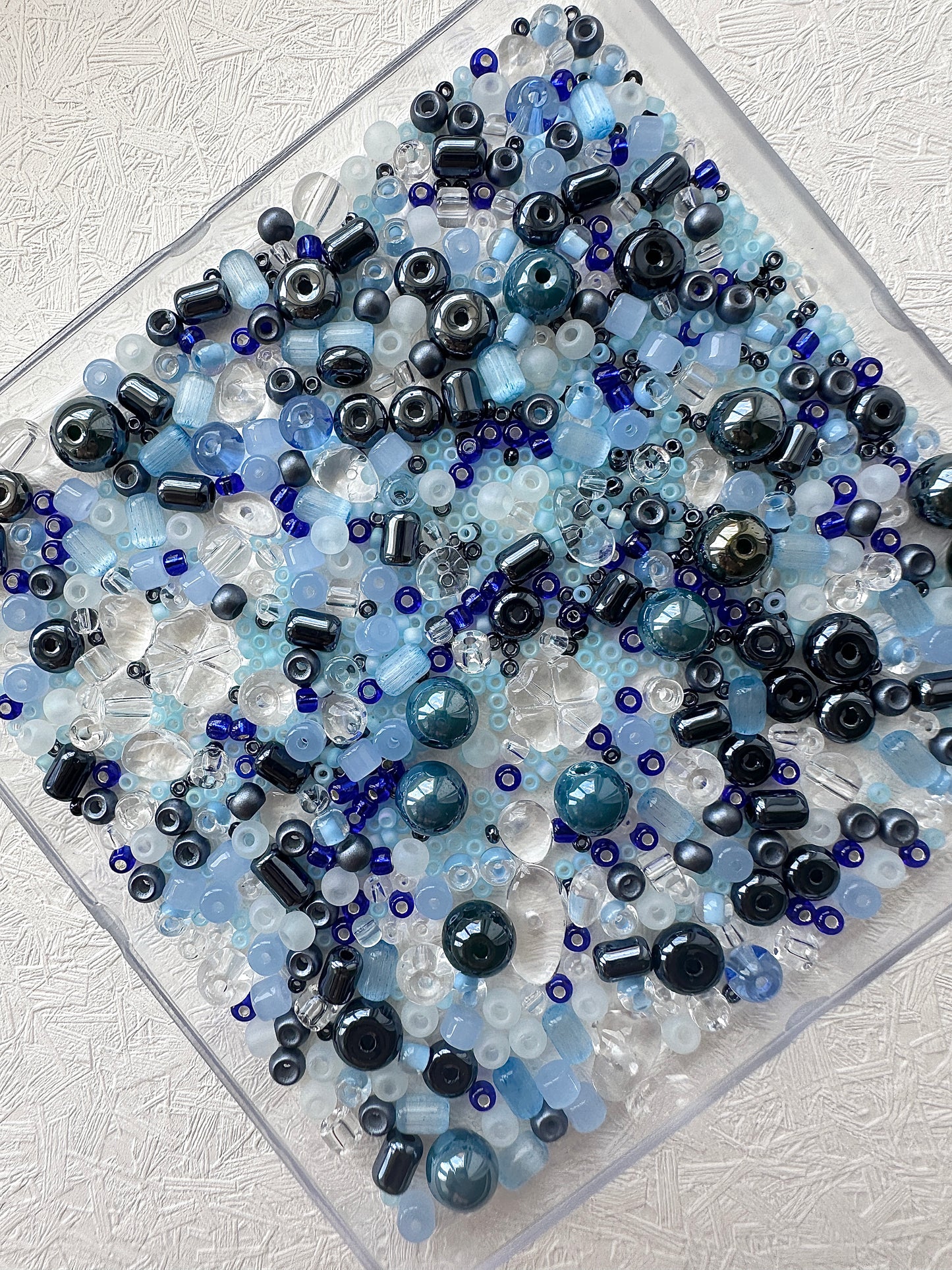 Mixed Bead Soup 50g/Steel blue and Blue