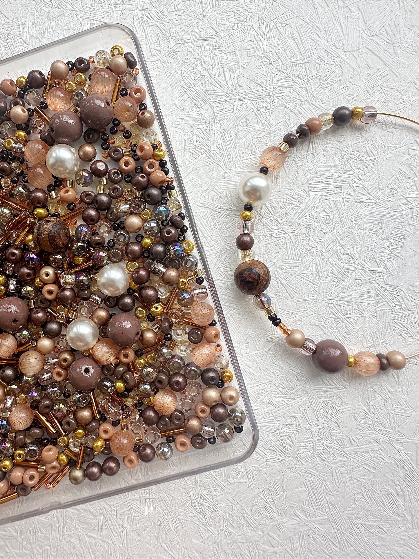 Mixed bead soup 50g/brown and amber