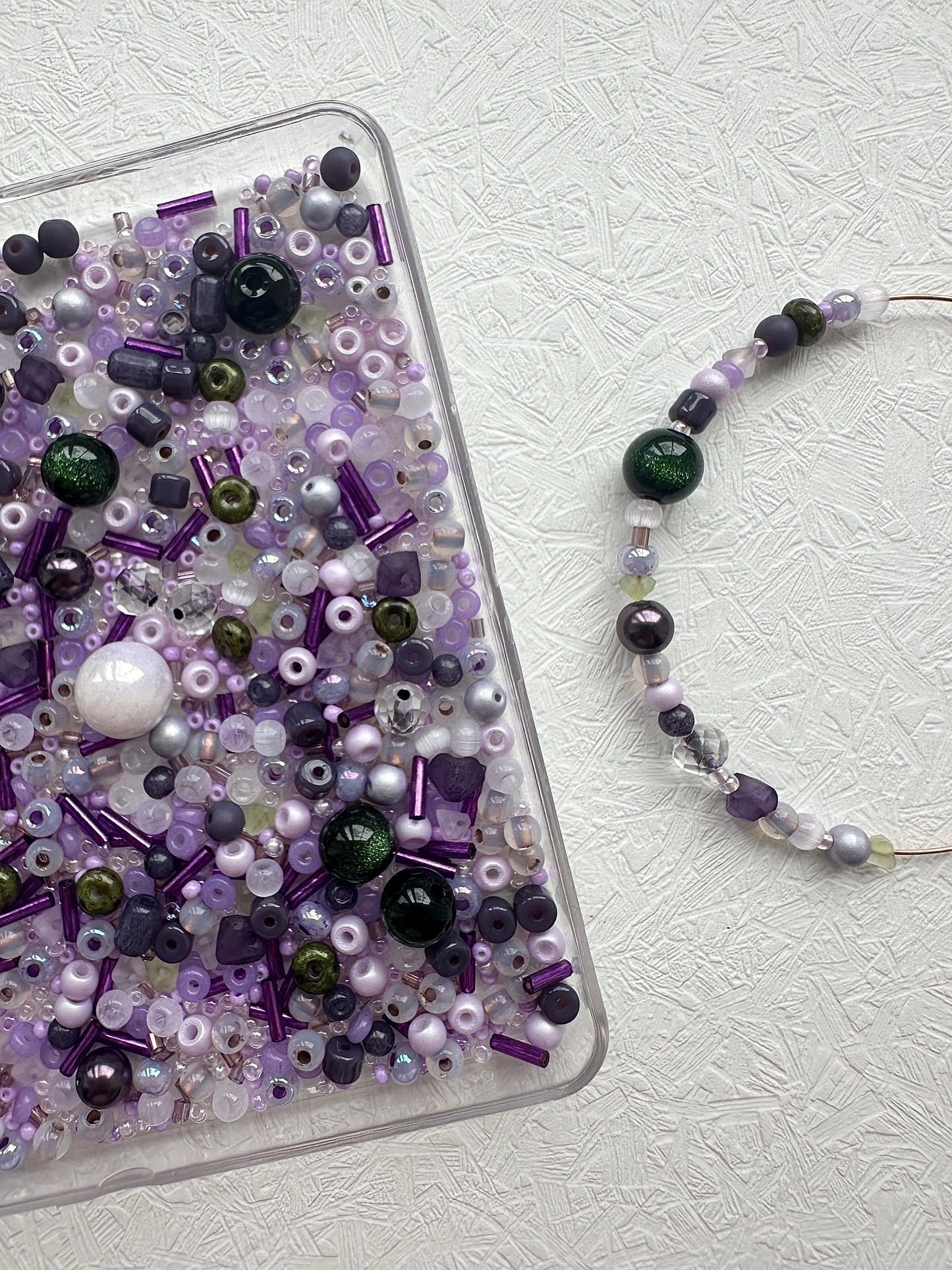 Mixed bead soup 50g/purple and dark green