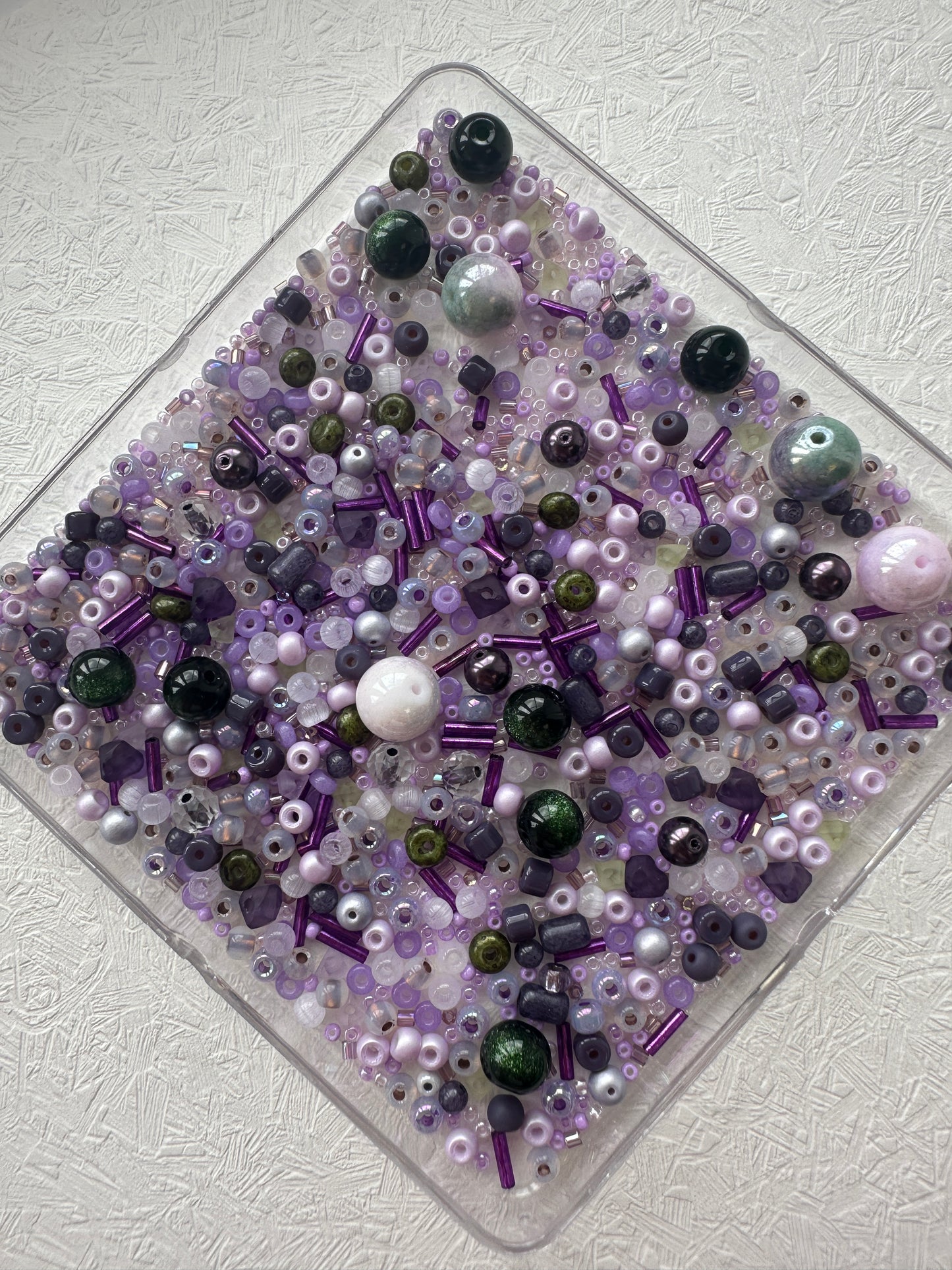 Mixed bead soup 50g/purple and dark green