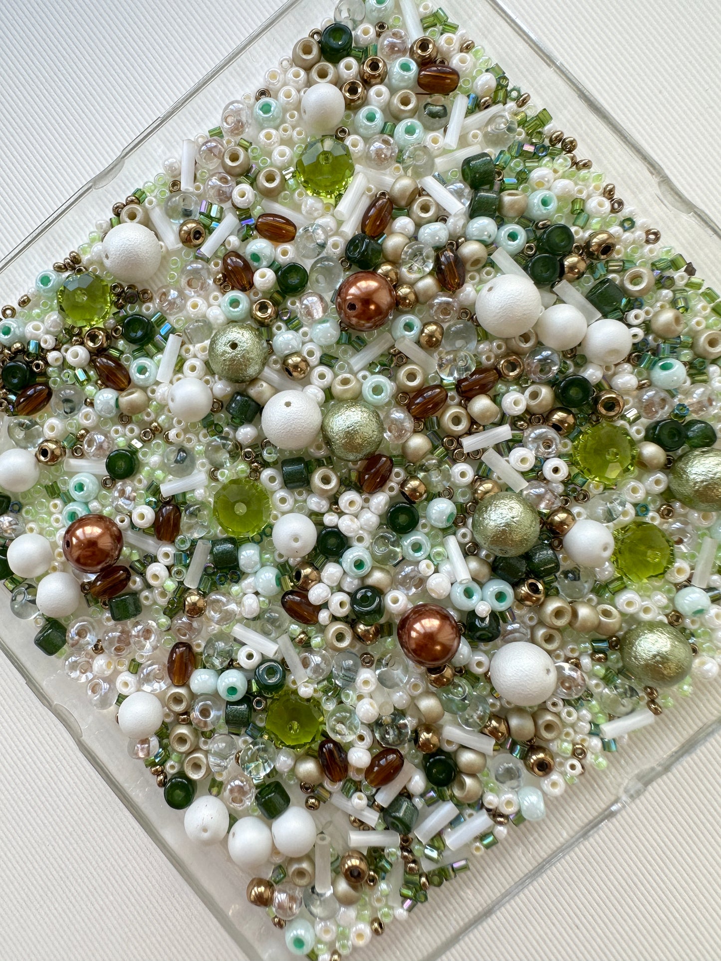 Mixed beads soup 50g/beads mix/Avocado Green