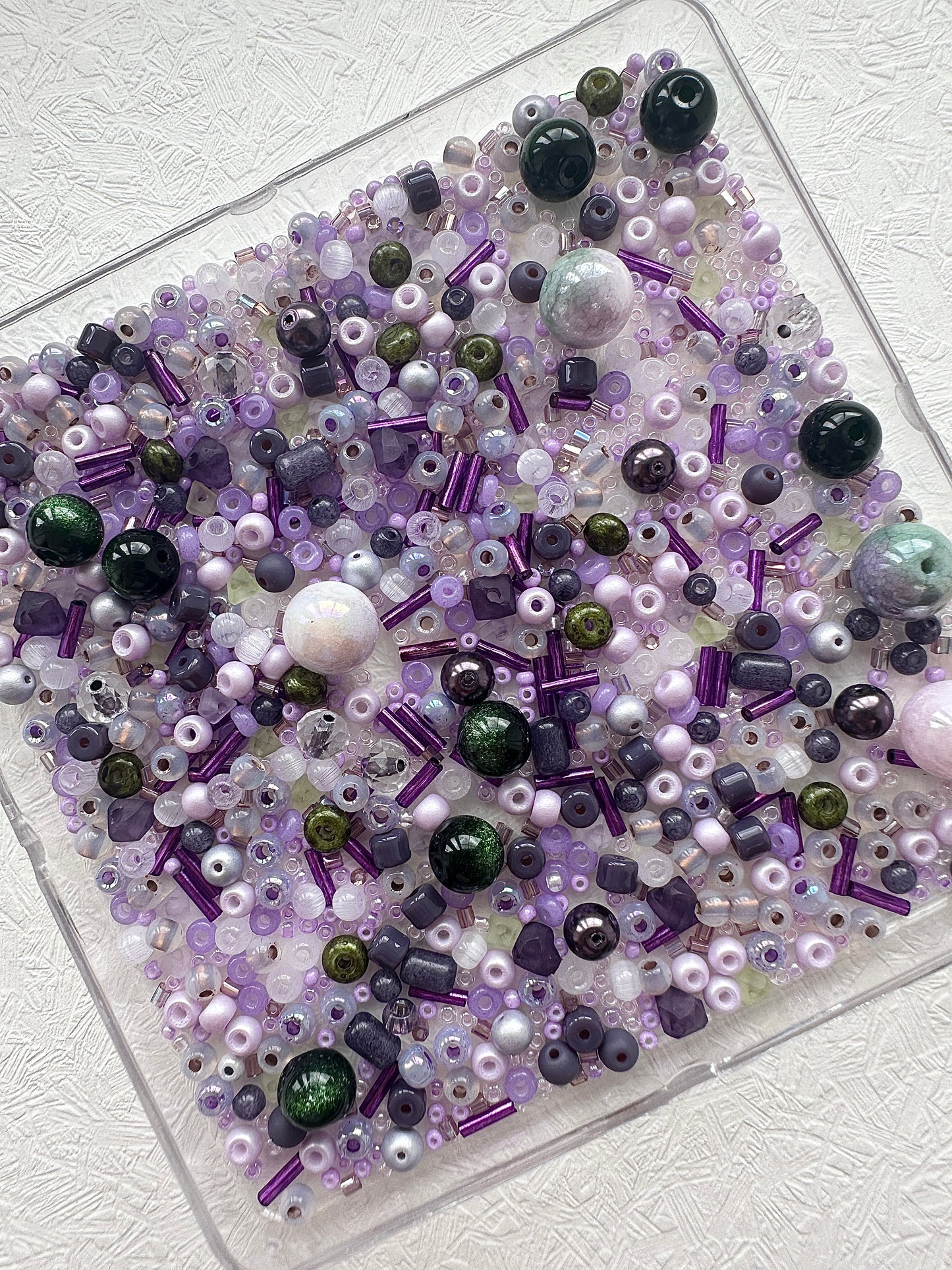 Mixed bead soup 50g/purple and dark green