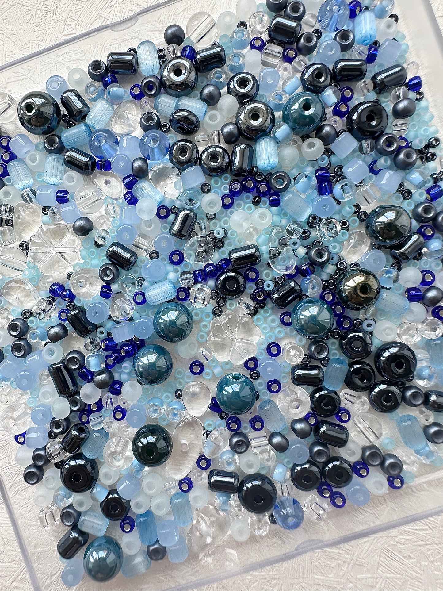 Mixed Bead Soup 50g/Steel blue and Blue