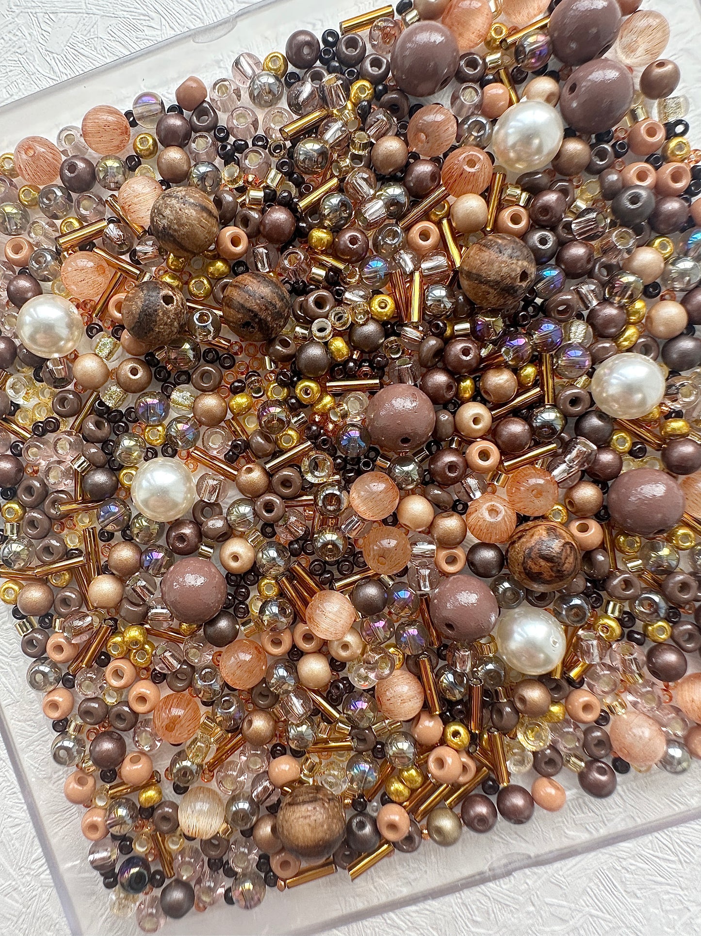 Mixed bead soup 50g/brown and amber