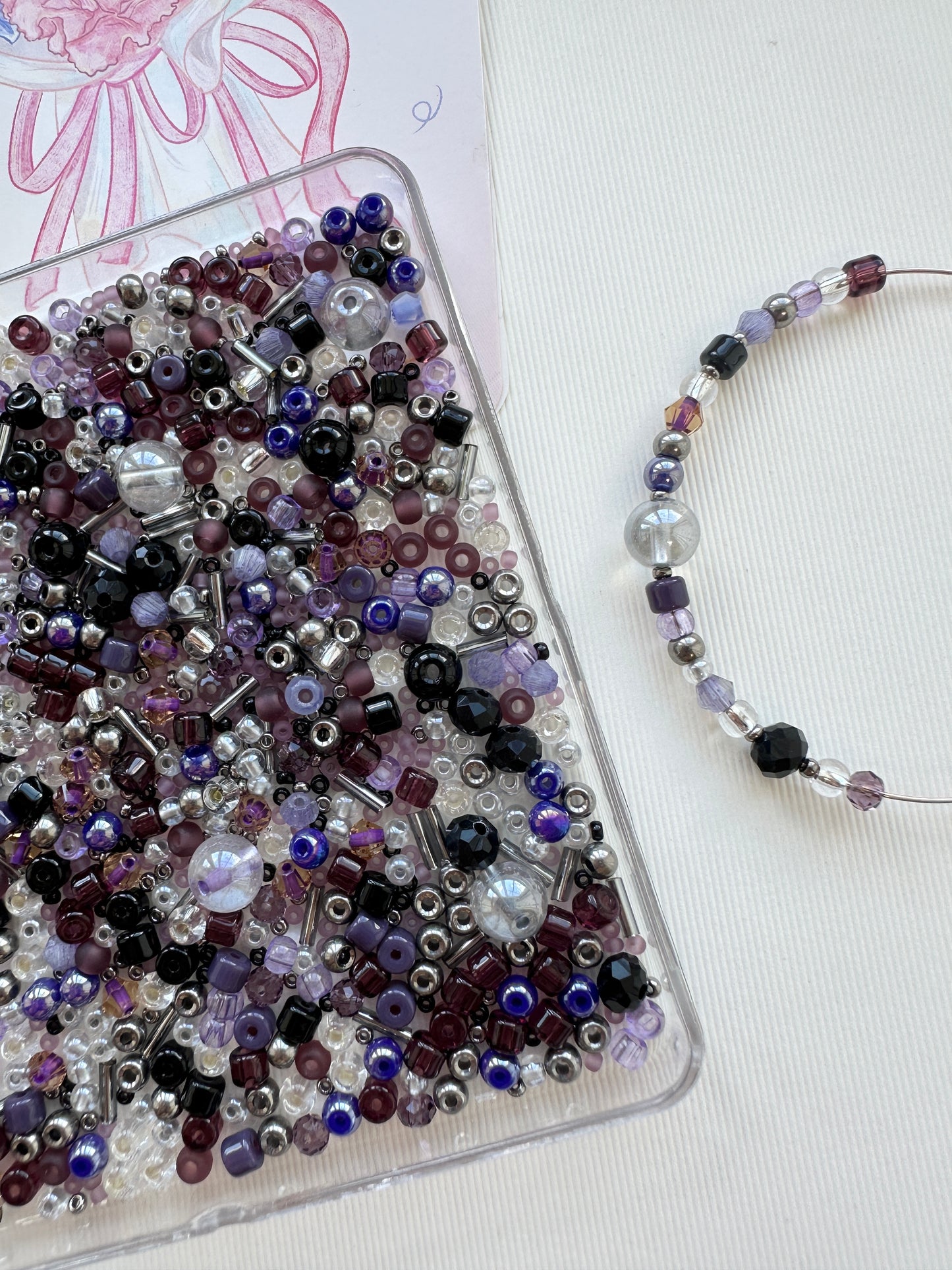 Mixed Bead Soup 50g/beads mix/Purple and Lilac