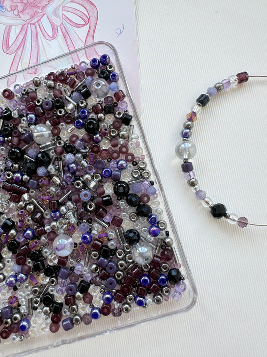 Mixed Bead Soup 50g/beads mix/Purple and Lilac