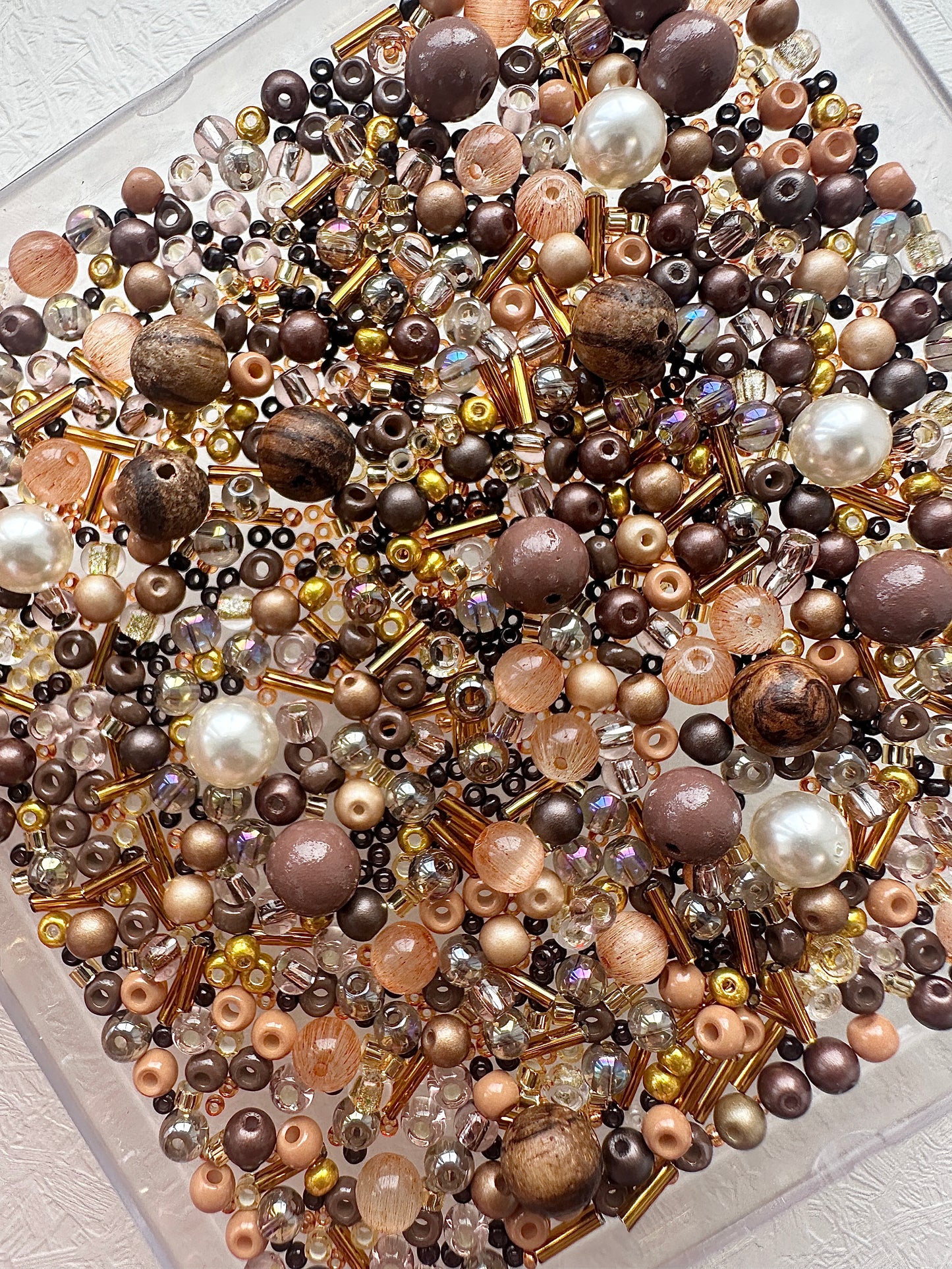 Mixed bead soup 50g/brown and amber