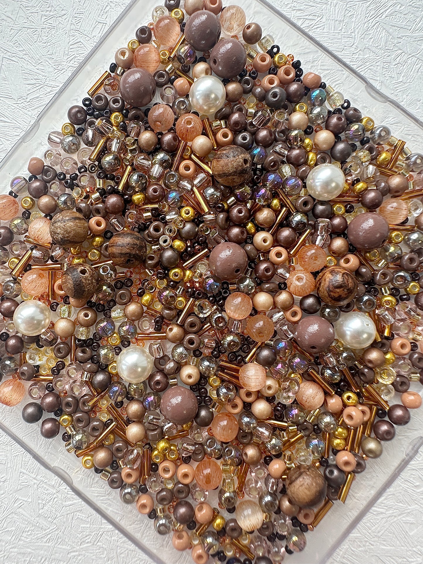 Mixed bead soup 50g/brown and amber