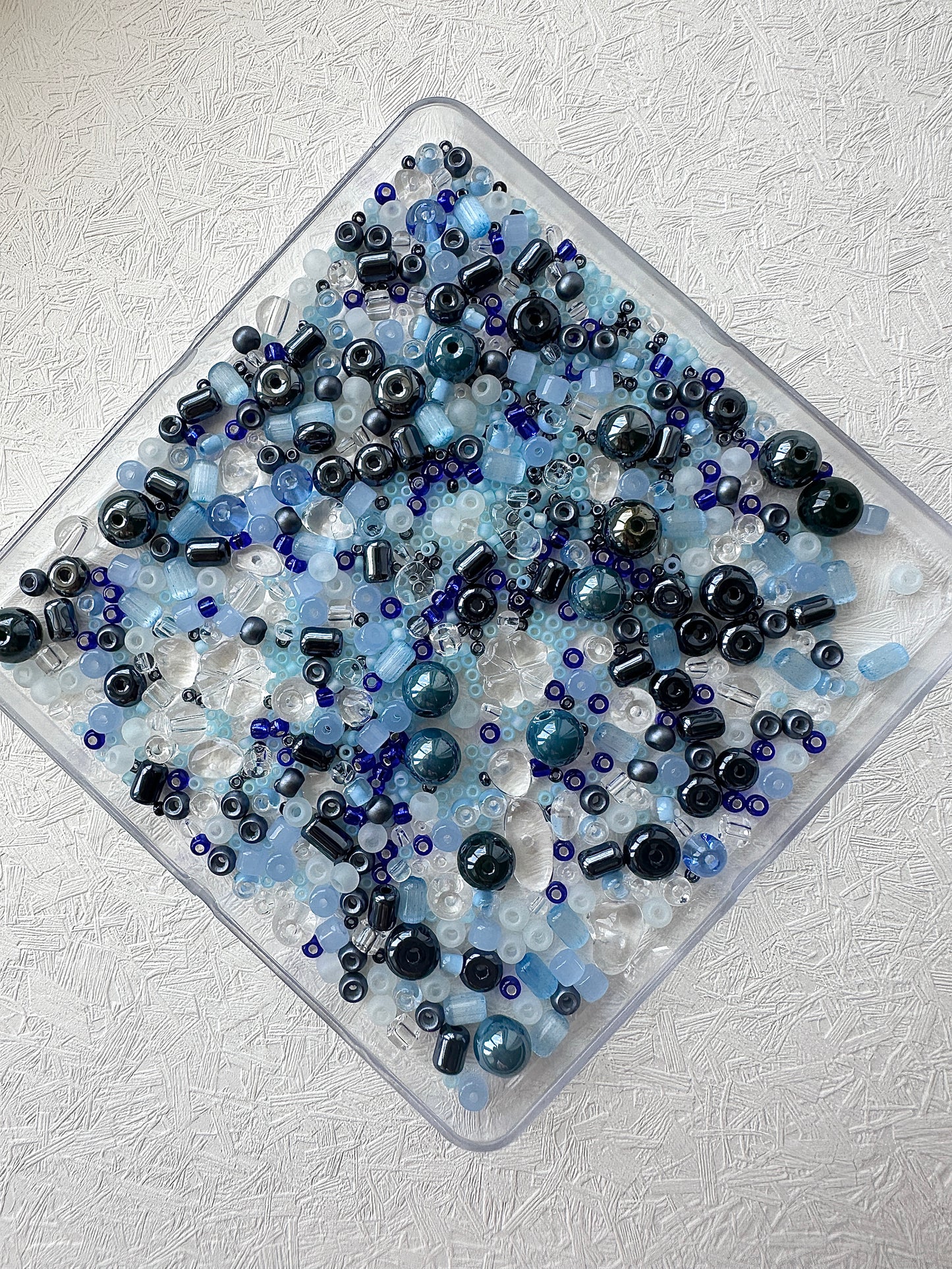 Mixed Bead Soup 50g/Steel blue and Blue