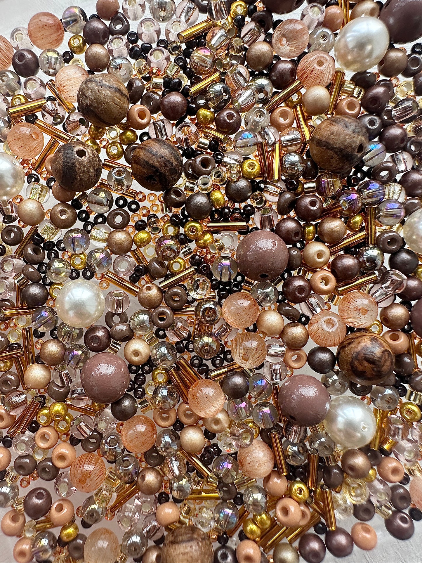 Mixed bead soup 50g/brown and amber