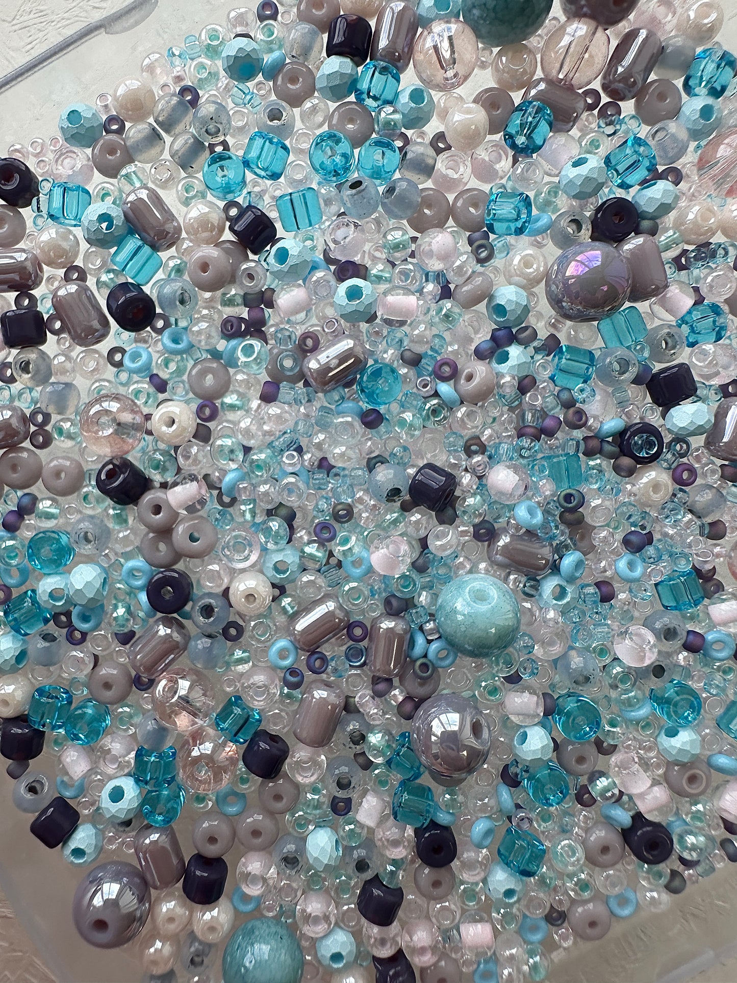 Mixed bead soup 50g/Lilac and blue