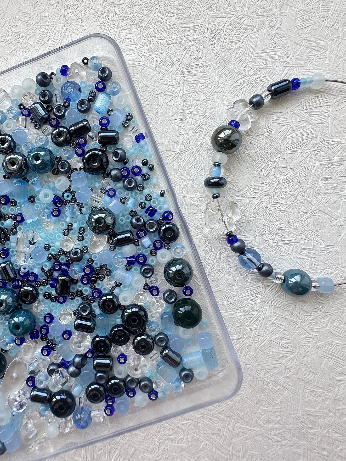 Mixed Bead Soup 50g/Steel blue and Blue