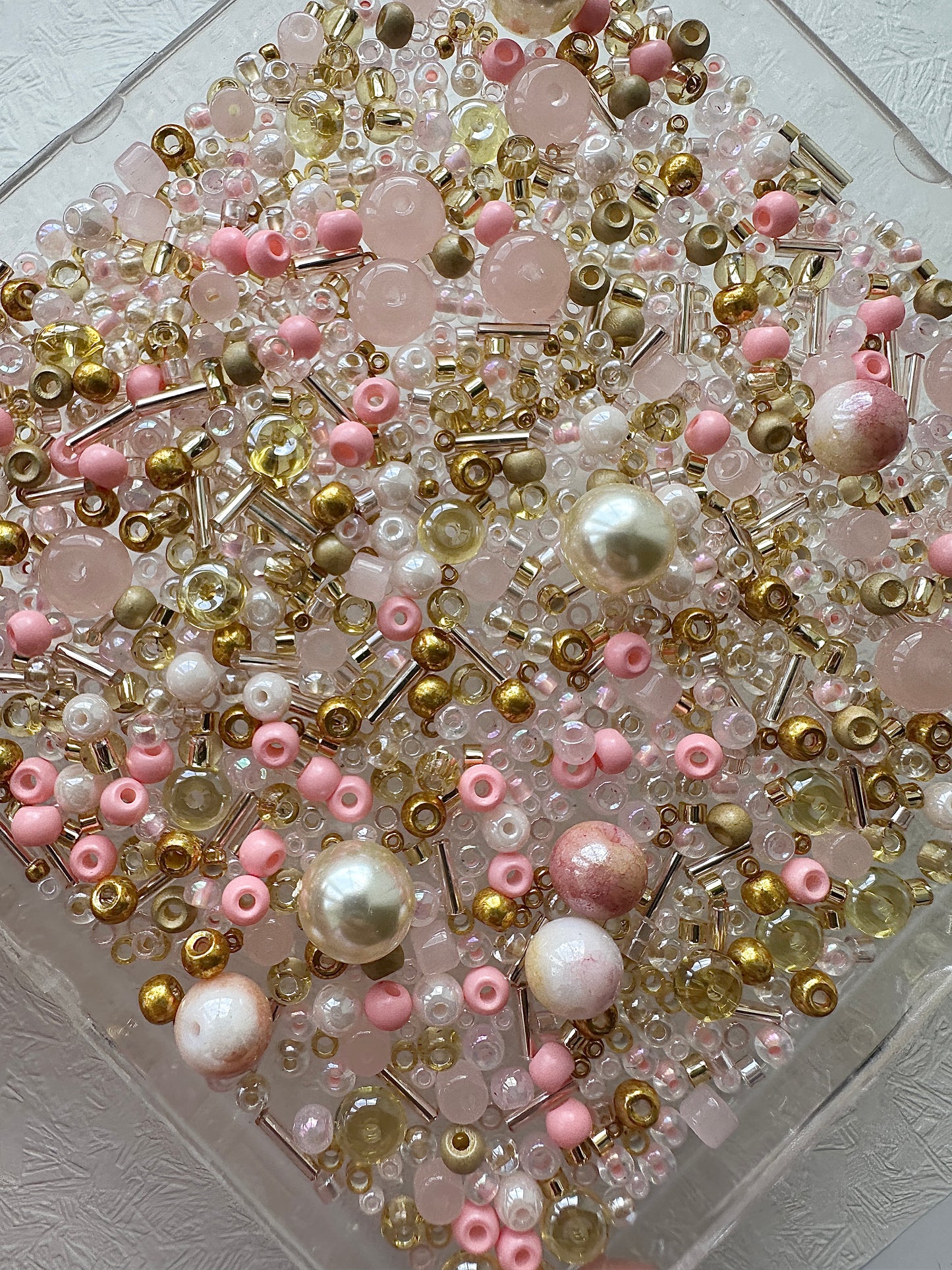 Mixed Beads Soup 50g / Pink and Golden