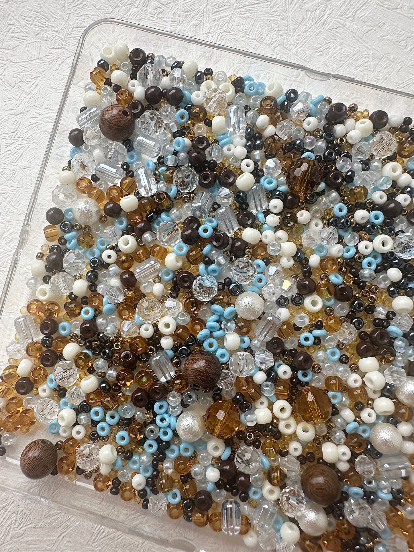 Beads Mixes 50g - Brown and light blue