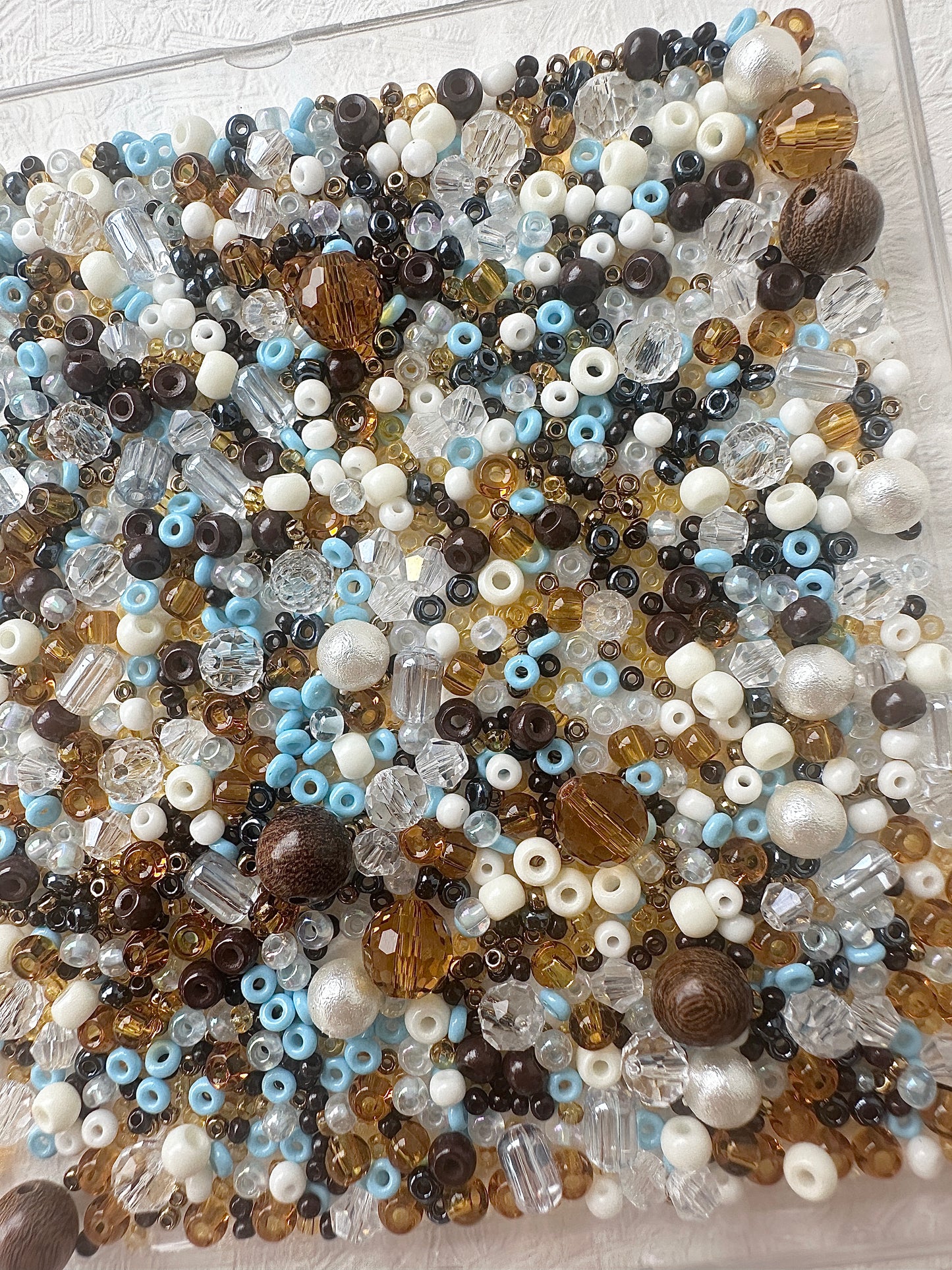 Beads Mixes 50g - Brown and light blue