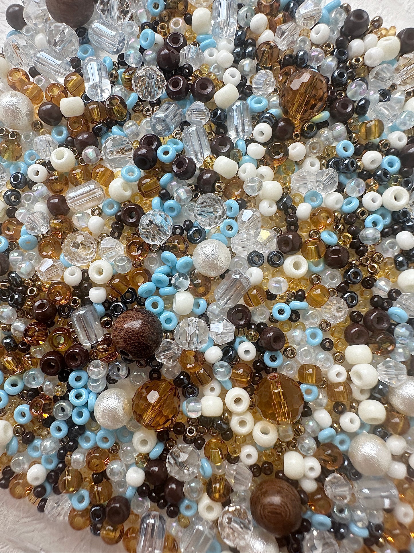 Beads Mixes 50g - Brown and light blue