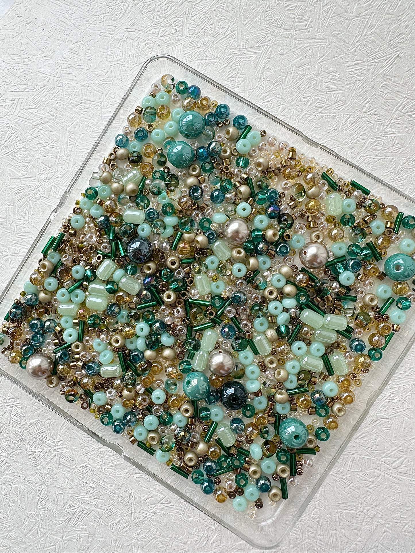 Beads Mixes 50g/ Teal and Gold