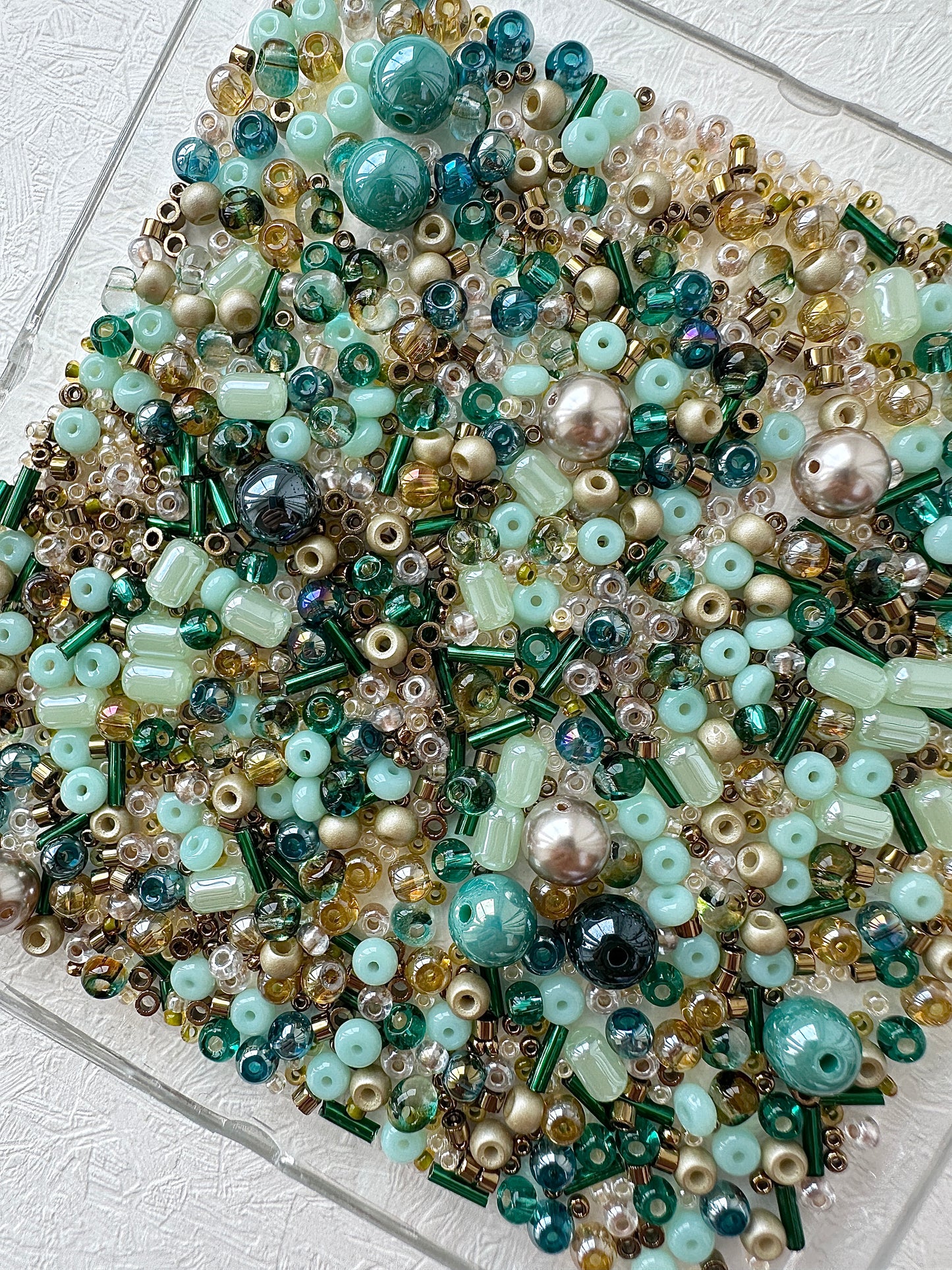Beads Mixes 50g/ Teal and Gold