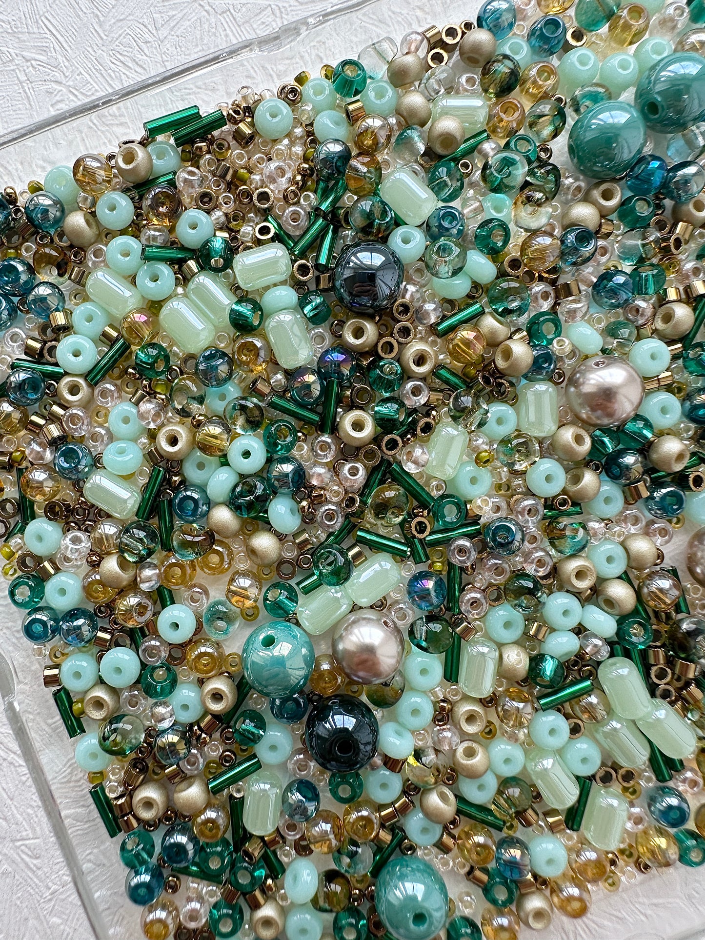 Beads Mixes 50g/ Teal and Gold