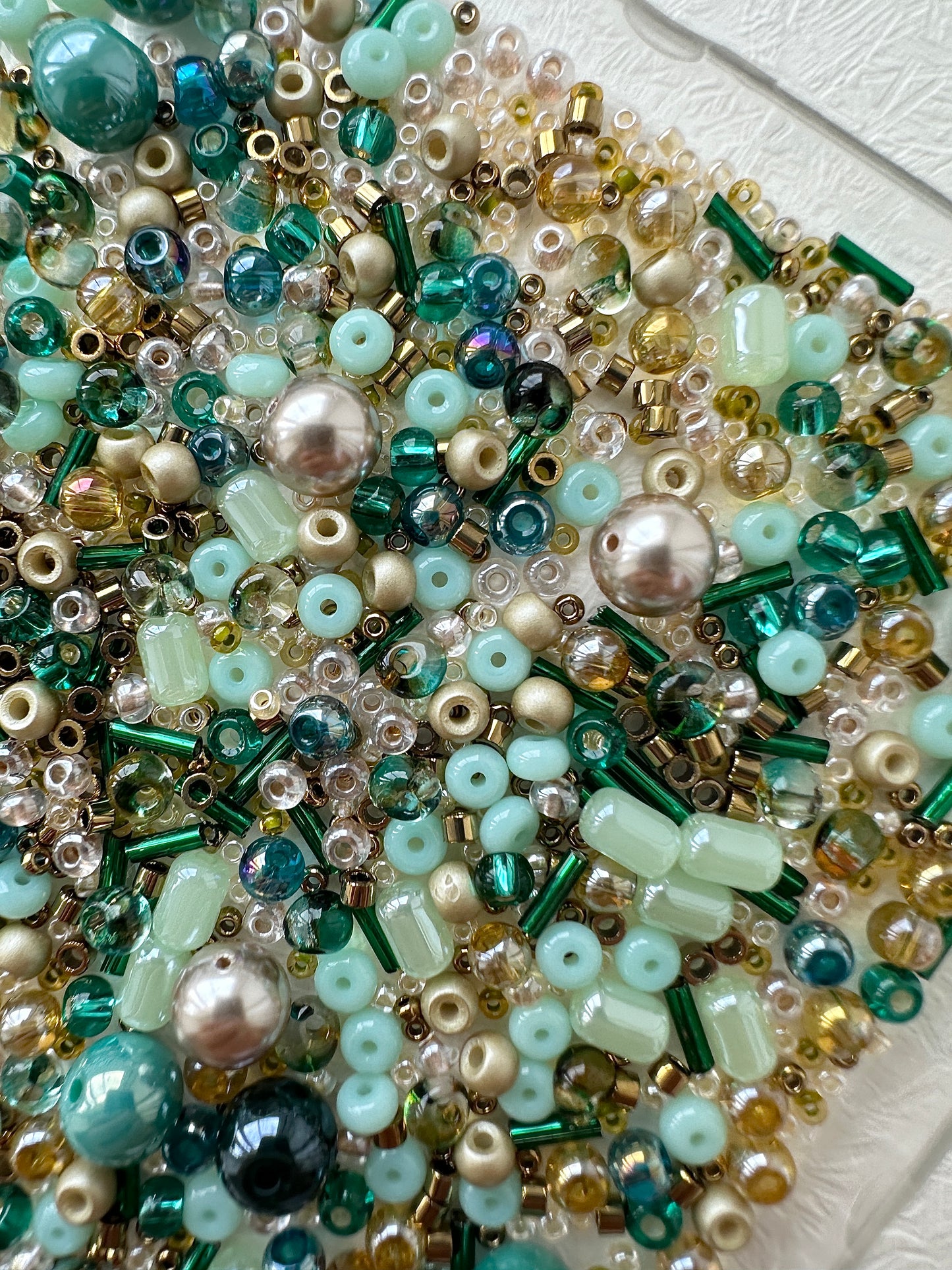 Beads Mixes 50g/ Teal and Gold