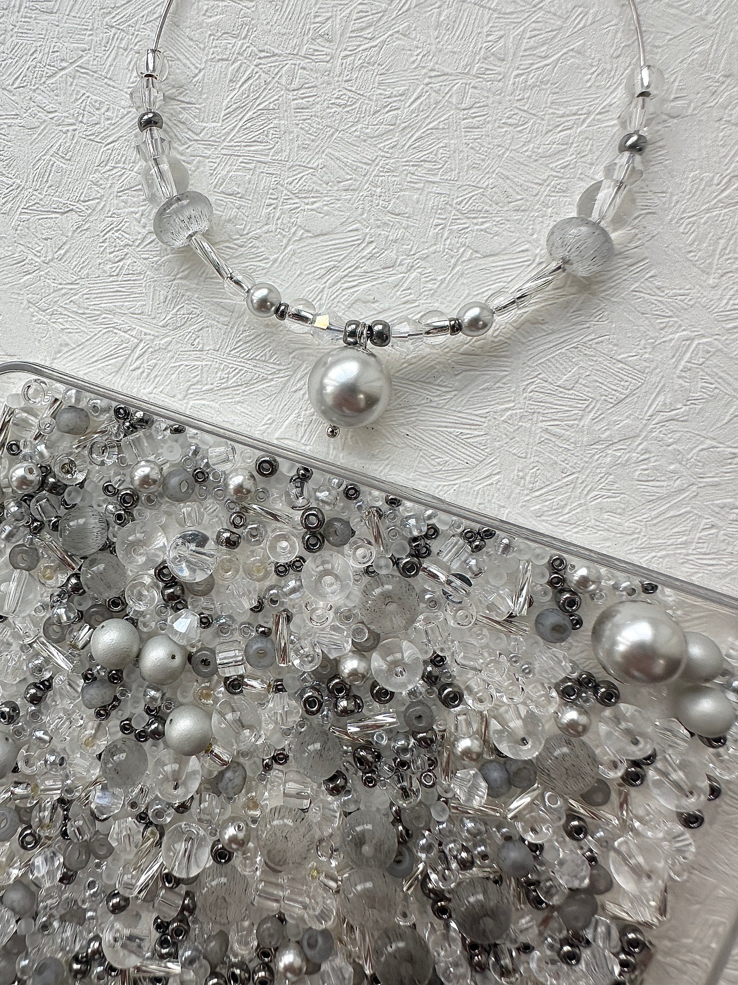 Beads Mixes 50g/ Silver and Clear