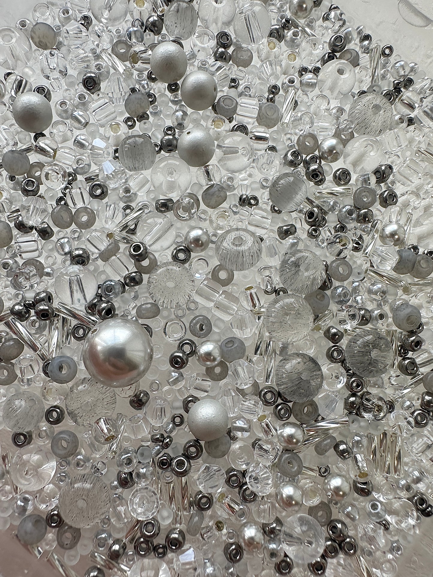 Beads Mixes 50g/ Silver and Clear