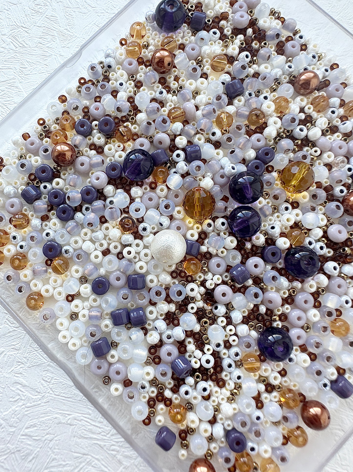 Beads Mixes 50g - Dusty purple and Amber