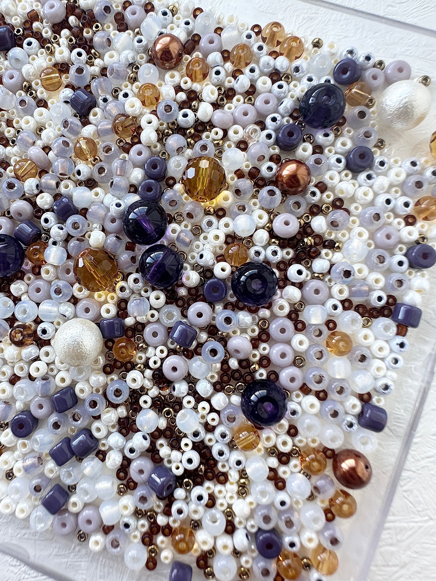 Beads Mixes 50g - Dusty purple and Amber