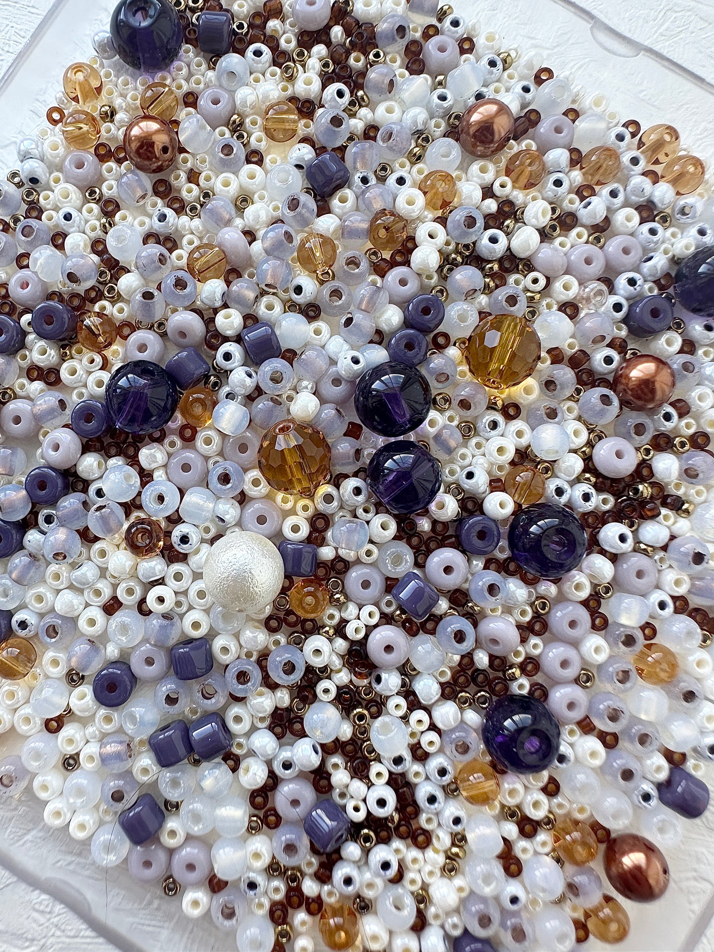 Beads Mixes 50g - Dusty purple and Amber