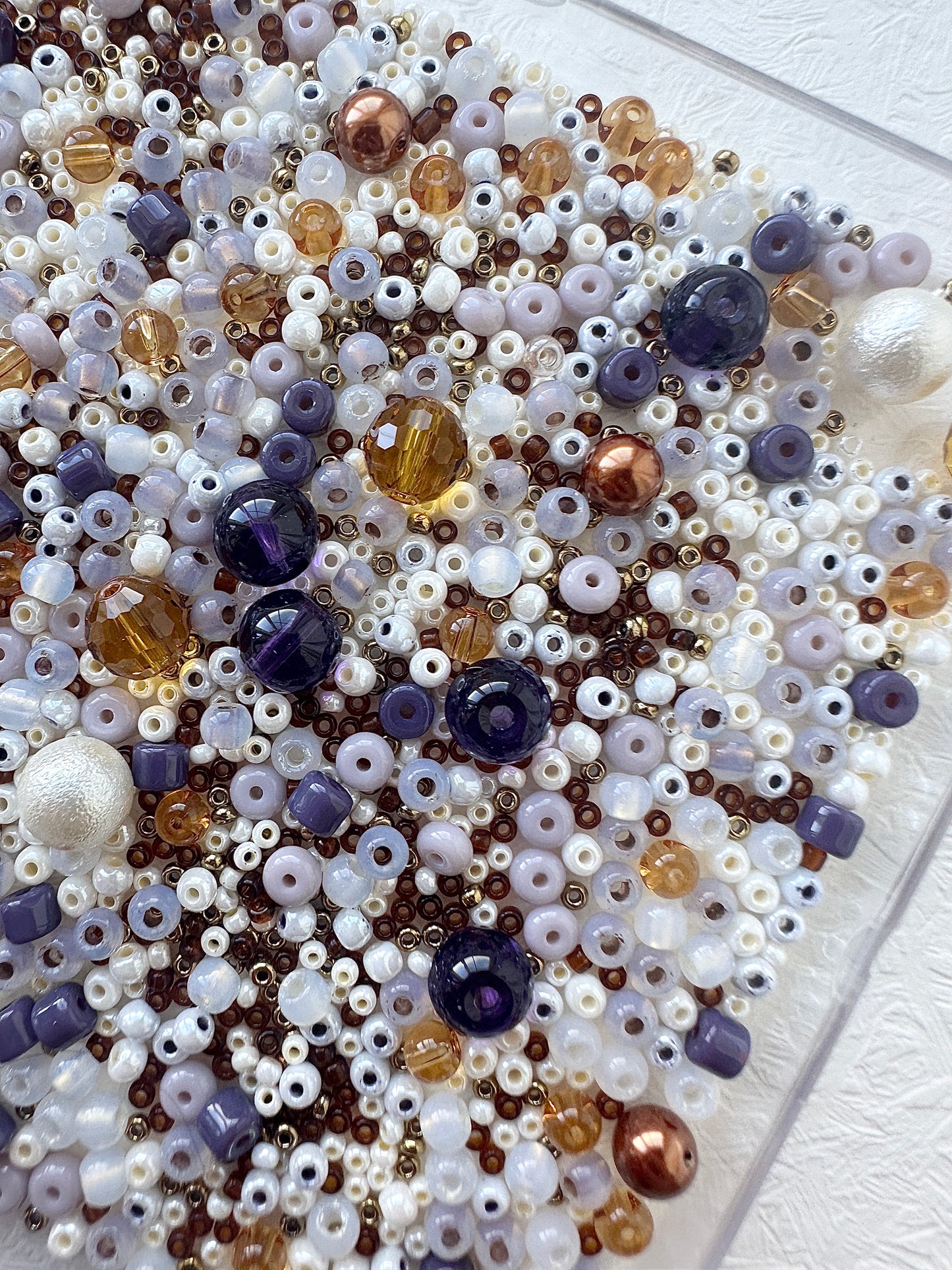 Beads Mixes 50g - Dusty purple and Amber