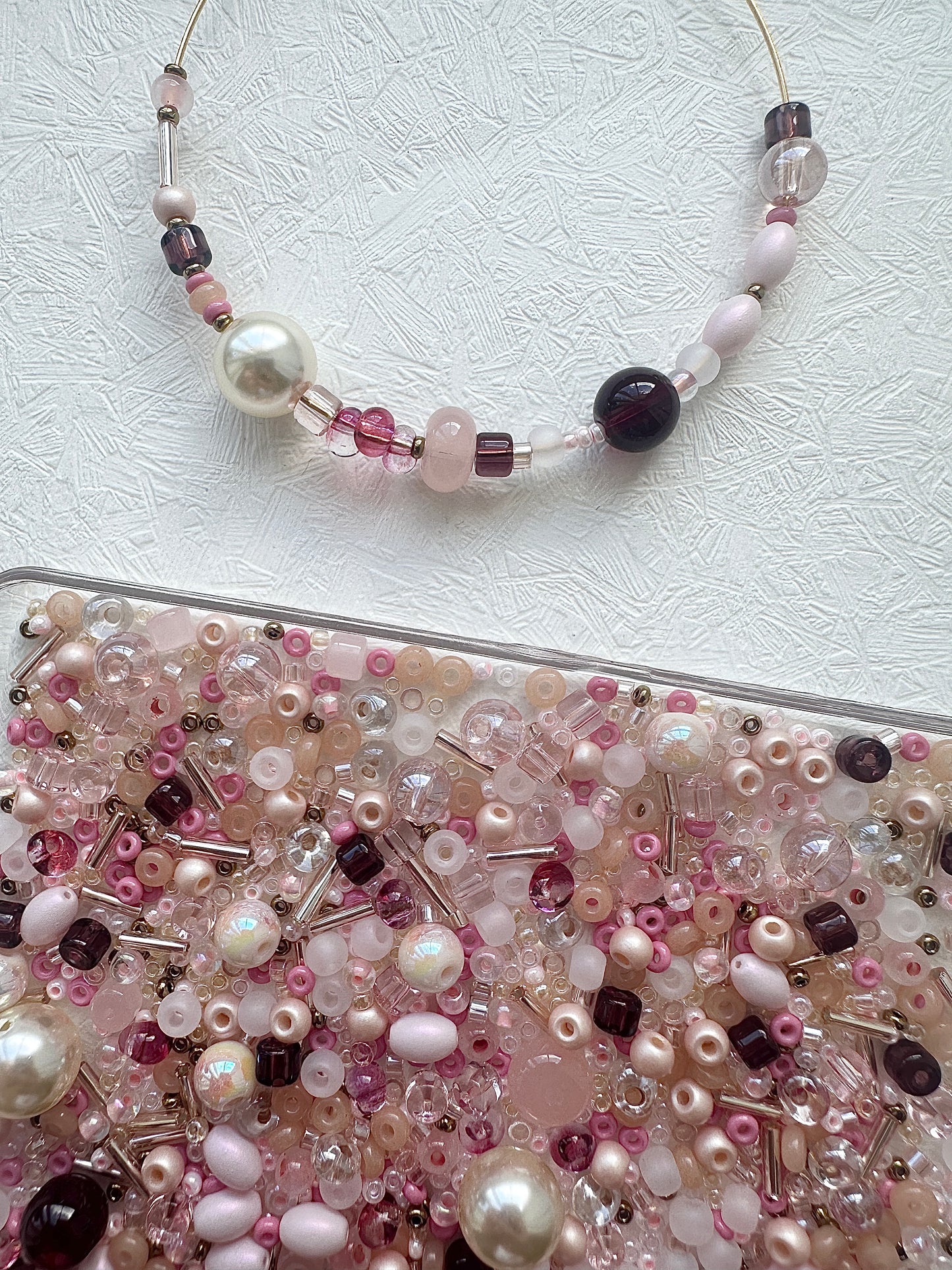 Beads Mixes 50g - Beige and Rose