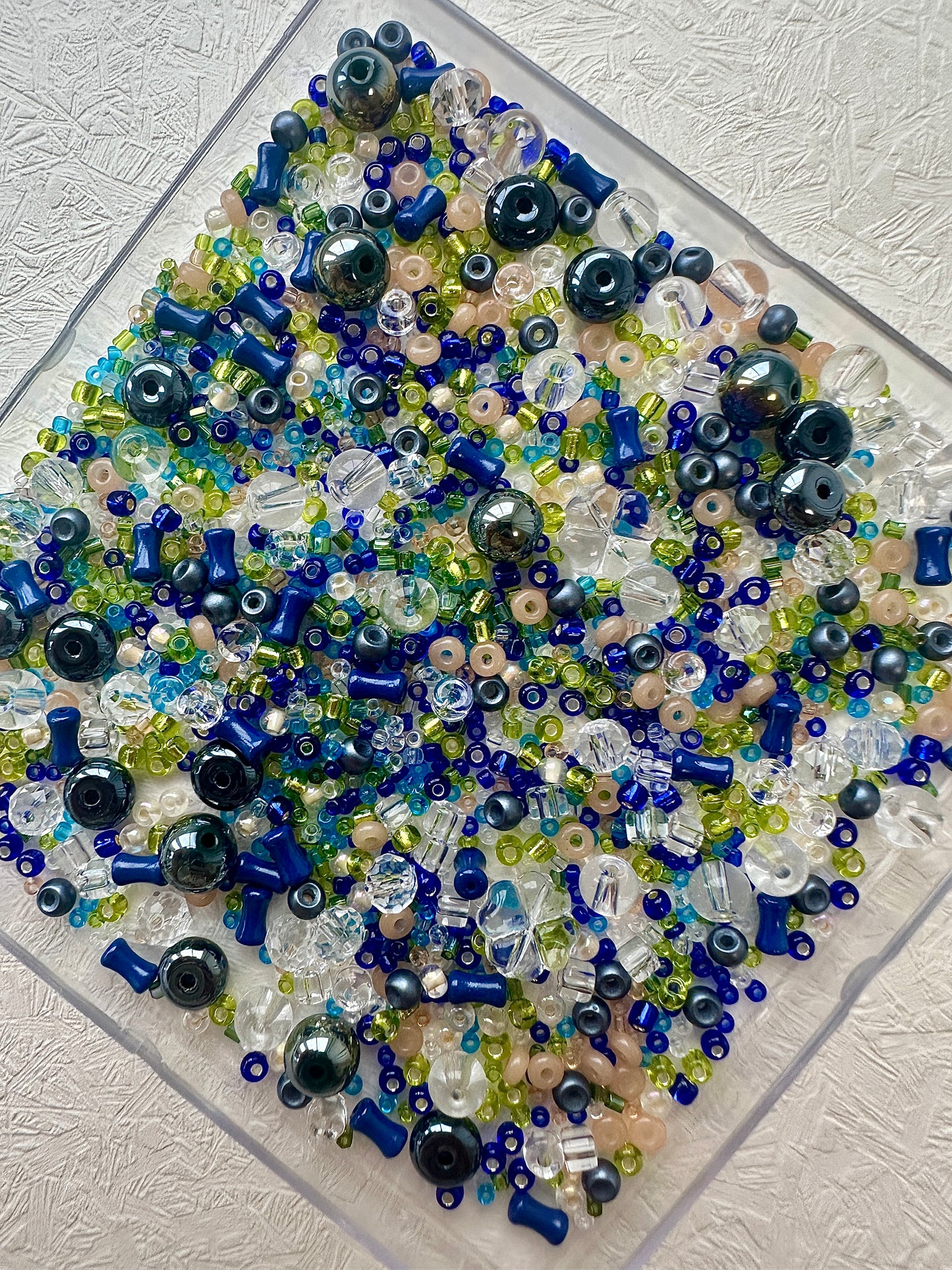 Beads mixes 50g-Navy and green