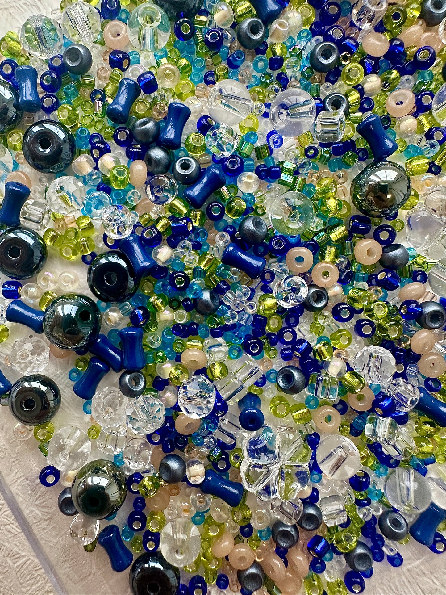 Beads mixes 50g-Navy and green