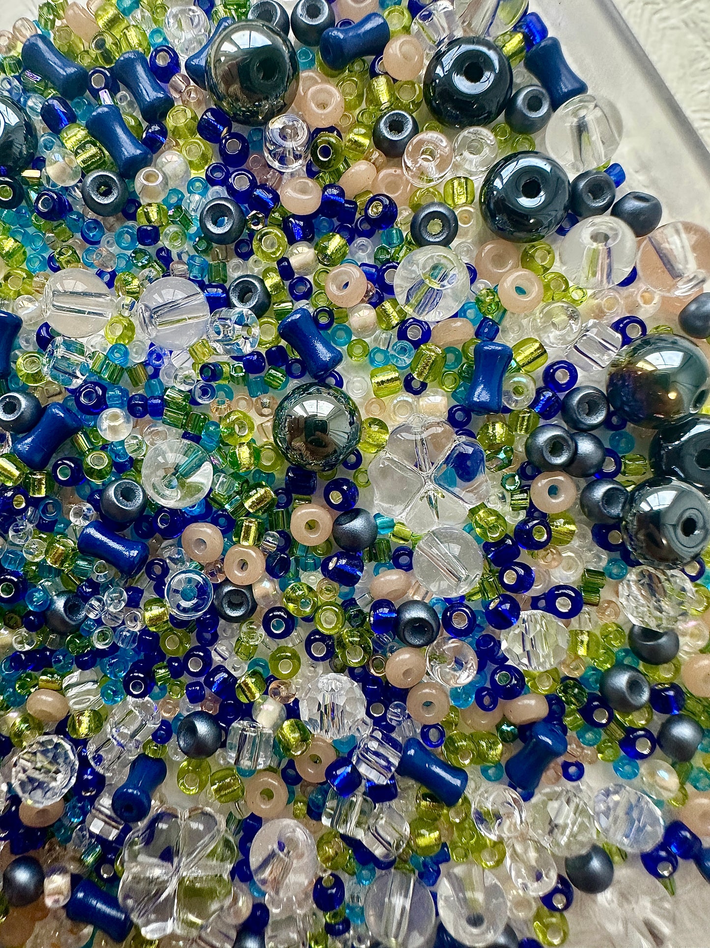 Beads mixes 50g-Navy and green