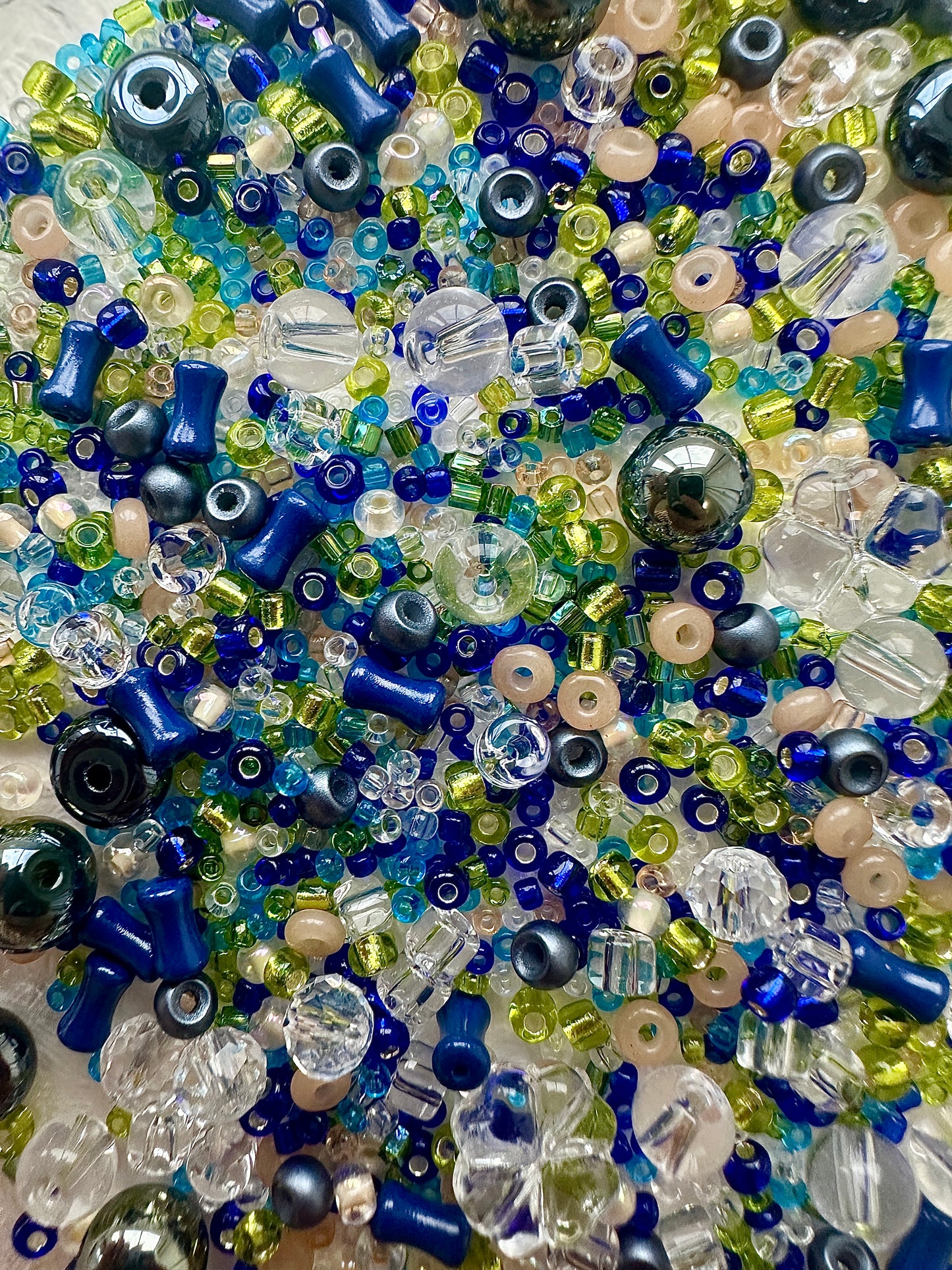 Beads mixes 50g-Navy and green