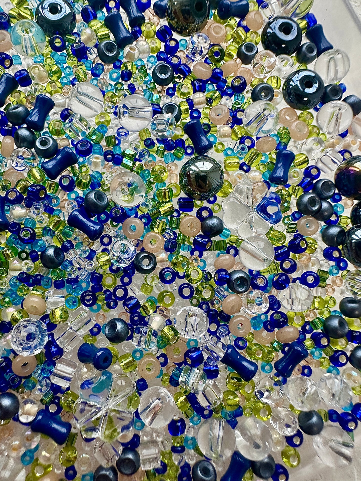 Beads mixes 50g-Navy and green